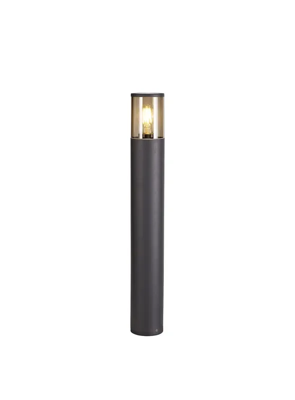 Regal Lighting SL-1679 1 Light Medium Outdoor Post Light Anthracite With Smoked Glass IP54