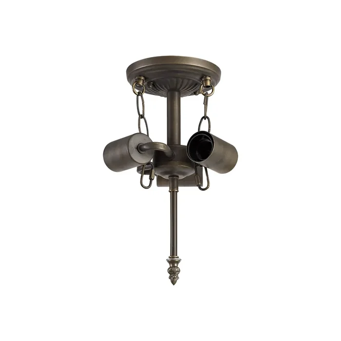 Regal Lighting SL-2009 3 Light Semi Flush Ceiling Fitting Only Aged Antique Brass