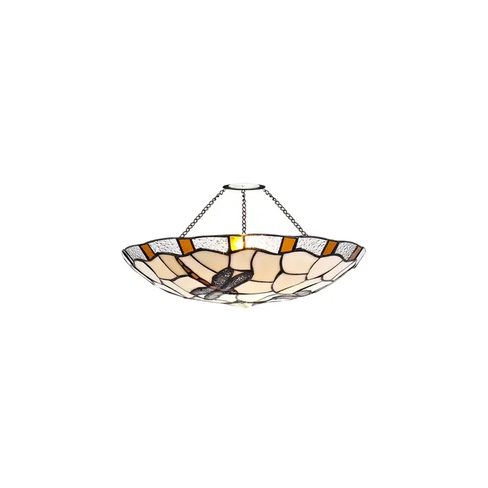 Regal Lighting SL-2039 Tiffany Easy Fit Uplighter Shade Cream And Amber 35cm