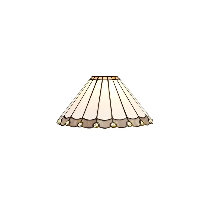 Regal Lighting SL-2045 Tiffany Easy Fit Uplighter Shade Cream And Grey With Clear Crystal 30cm