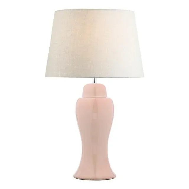Regina Pink Blush and Polished Chrome Base Only Large Table Lamp