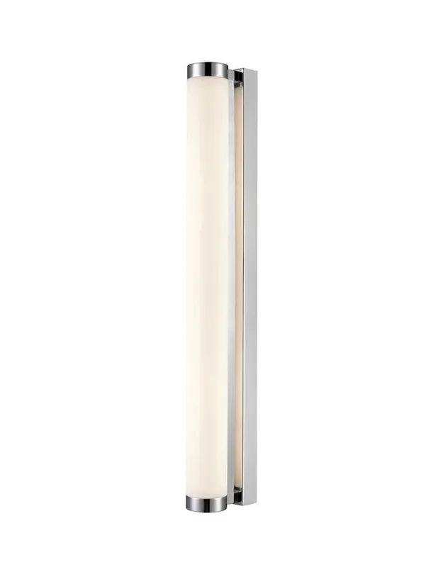 Relay Chrome with Opal Tube 64cm IP44 LED Bathroom Wall Light