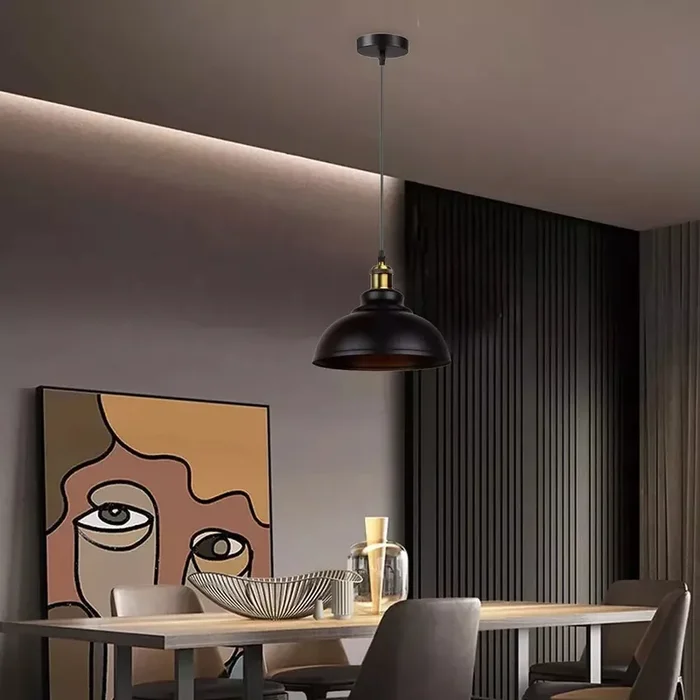 Retro Ceiling Hanging Lamp in – Adjustable Black Pendant Light