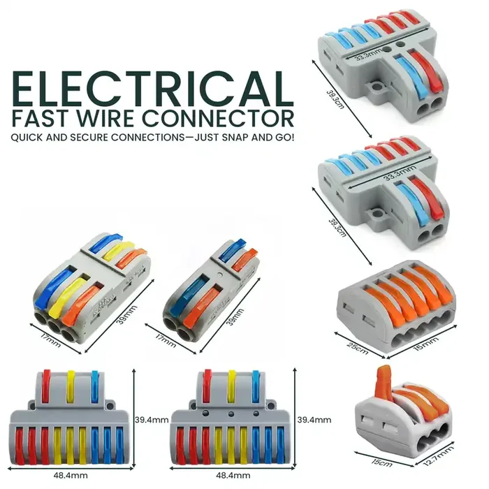 Reusable Spring Lever Terminal Block Electric Cable Connector