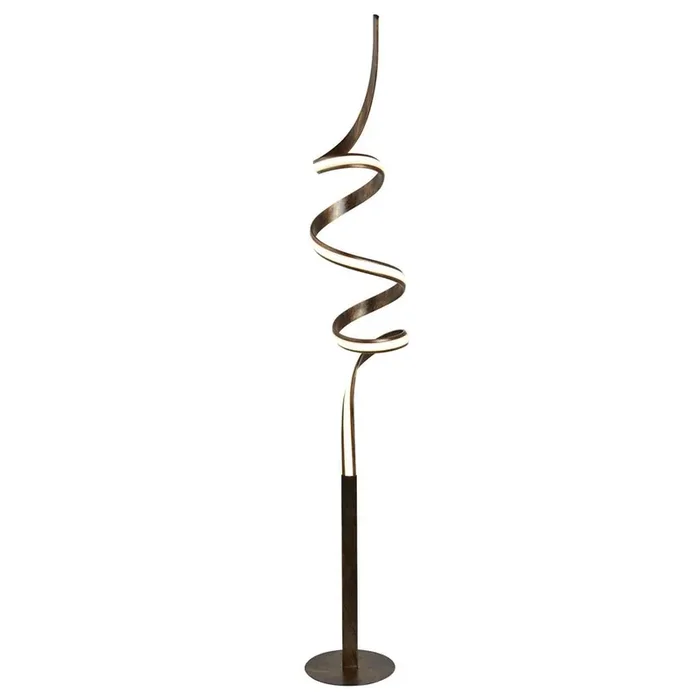 Ribbon LED Twist Floor Lamp – Rustic Black/Gold Metal & Opal (0483RIB2813RU)