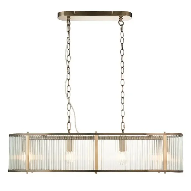 Ridgeton 4 Light Antique Brass with Clear Diffuser Bar Pendant Light