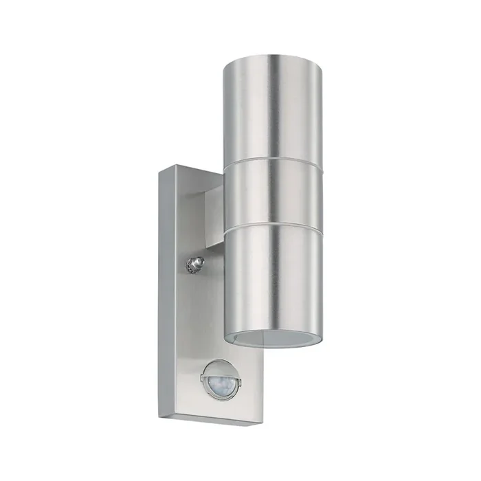 Riga LED Stainless Steel Outdoor Cylinder Up & Down Wall Light with PIR