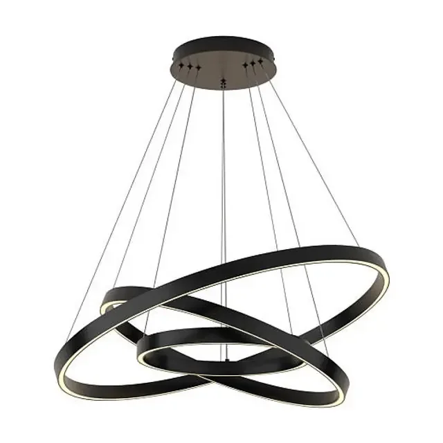 Rim 3 Light Black LED Ringed Pendant Light