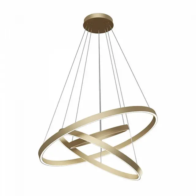 Rim 3 Light Brass with Opal Diffuser 800mm Circular Ringed Pendant