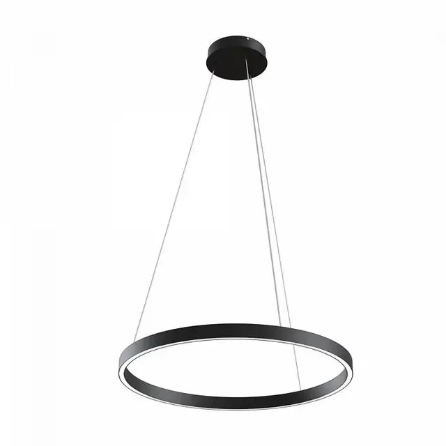 Rim Black with Opal Diffuser 600mm Circular Ringed Pendant Light