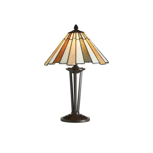 Rixon Amber Cream and Yellow Tiffany 30cm Table Lamp