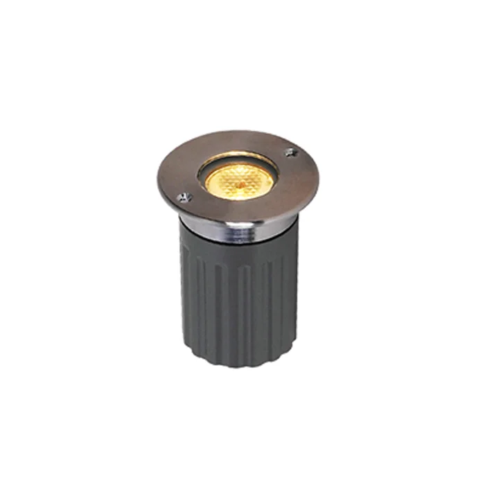 ROC Lighting by Core Lighting IG101-40K-SS-24V Round In-Ground LED Fixture, 24V DC, 2W, 4000K, Stainless Steel