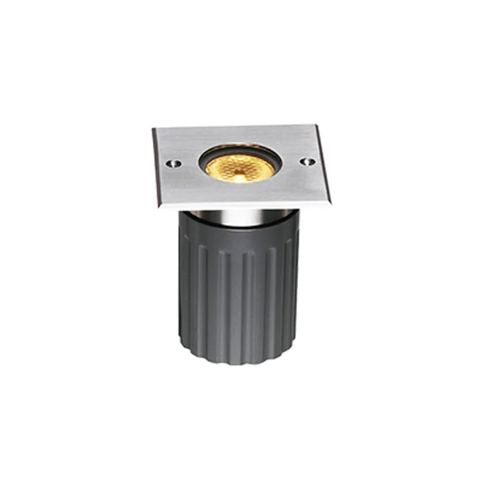 ROC Lighting by Core Lighting IG102-40K-SS-24V Square In-Ground LED Fixture, 24V DC, 2W, 4000K, Stainless Steel