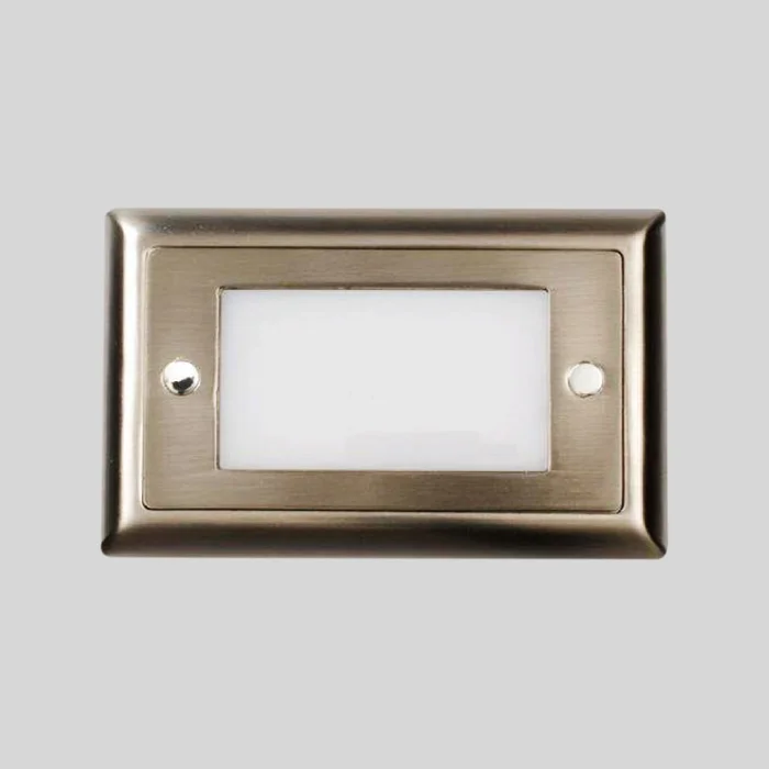 ROC Lighting by Core Lighting ST300-40K-LS-BN-UNV Indoor/Outdoor Lensed LED Step Light, 120/277V, 2W, 4000K, Brushed Nickel