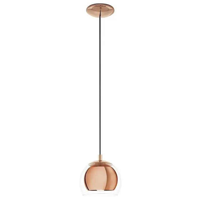 Rocamar 1 Light Pendant Clear & Copper Shade