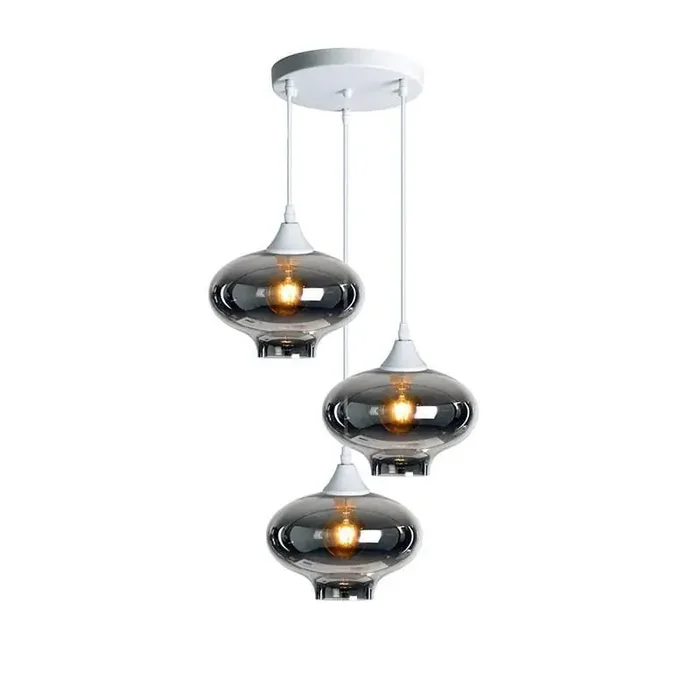Roma 3 Light White Ceiling Pendant Mushroom