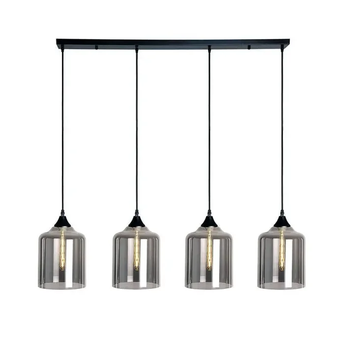 Roma 4 Light Black Ceiling Pendant Wide