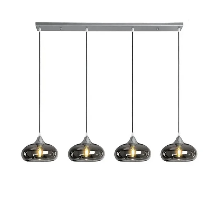 Roma 4 Light Silver Ceiling Pendant Flat