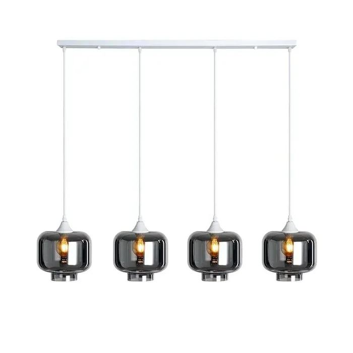 Roma 4 Light White Ceiling Pendant Square