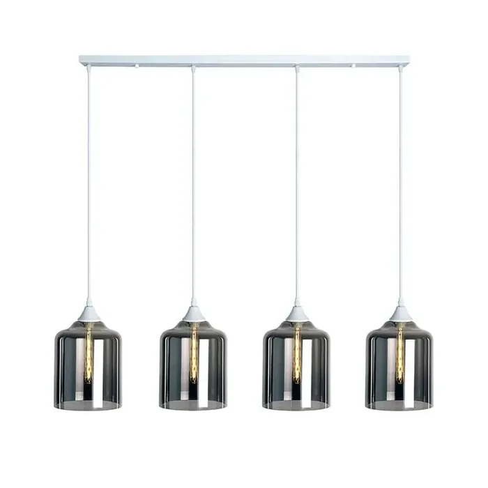 Roma 4 Light White Ceiling Pendant Wide