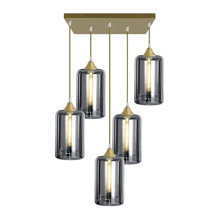 Roma 5 Light Gold Ceiling Pendant Tall