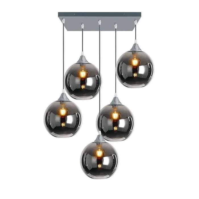 Roma 5 Light Silver Ceiling Pendant Round