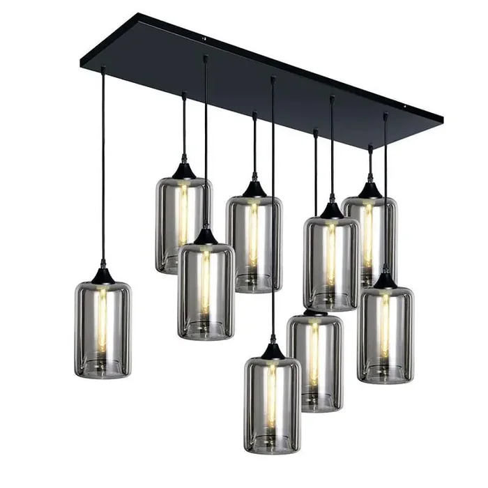Roma 9 Light Black Ceiling Pendant Tall