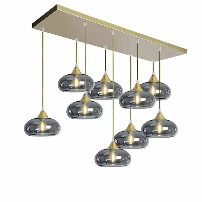 Roma 9 Light Gold Ceiling Pendant Flat