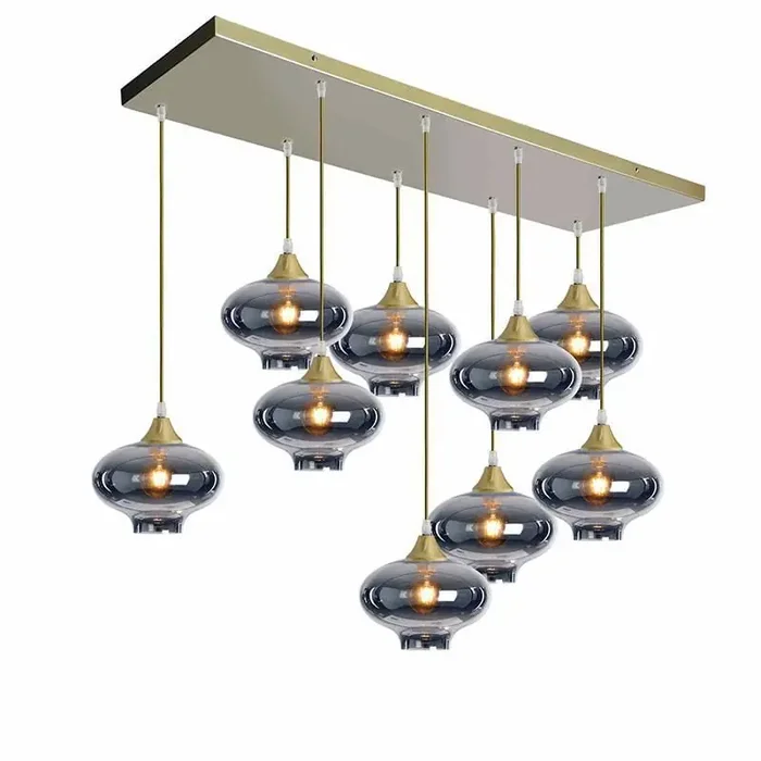 Roma 9 Light Gold Ceiling Pendant Mushroom