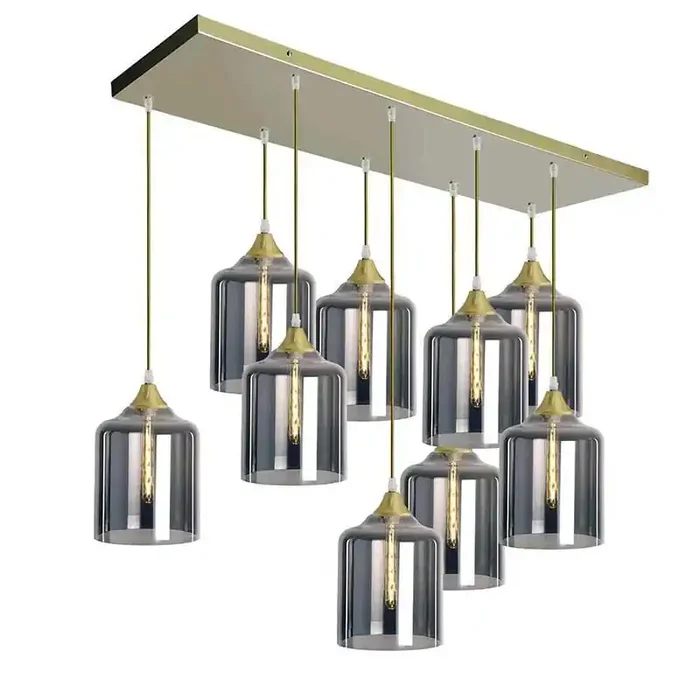 Roma 9 Light Gold Ceiling Pendant Wide