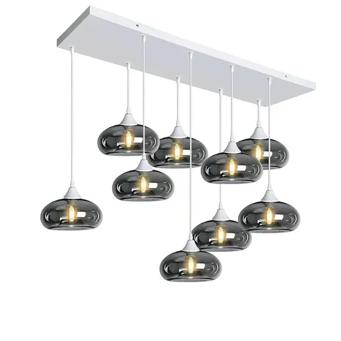 Roma 9 Light White Ceiling Pendant Flat