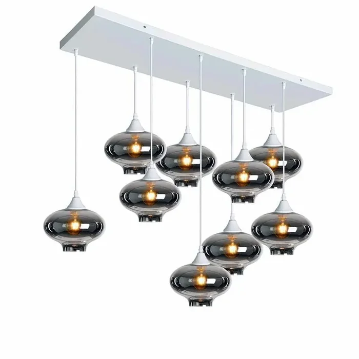 Roma 9 Light White Ceiling Pendant Mushroom