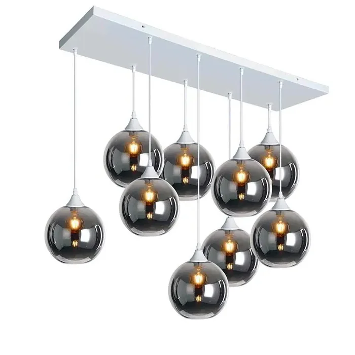 Roma 9 Light White Ceiling Pendant Round