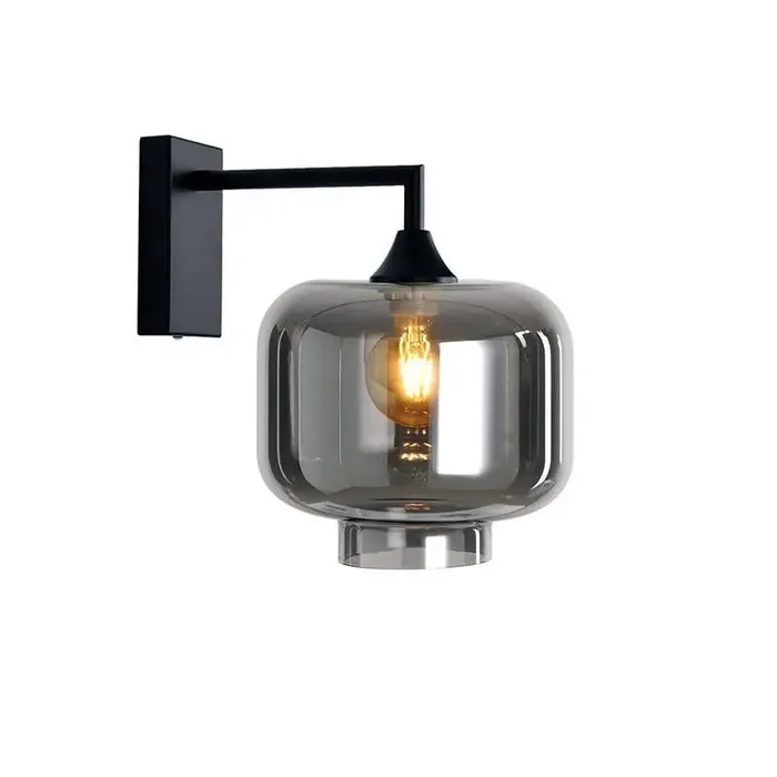 Roma Black Wall Light Square