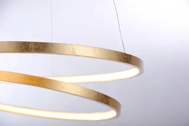 ROMAN 55cm Gold Leaf Twisted LED Pendant Light