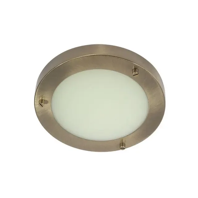 Rondo Antique Brass 18cm IP44 Bathroom Ceiling Light