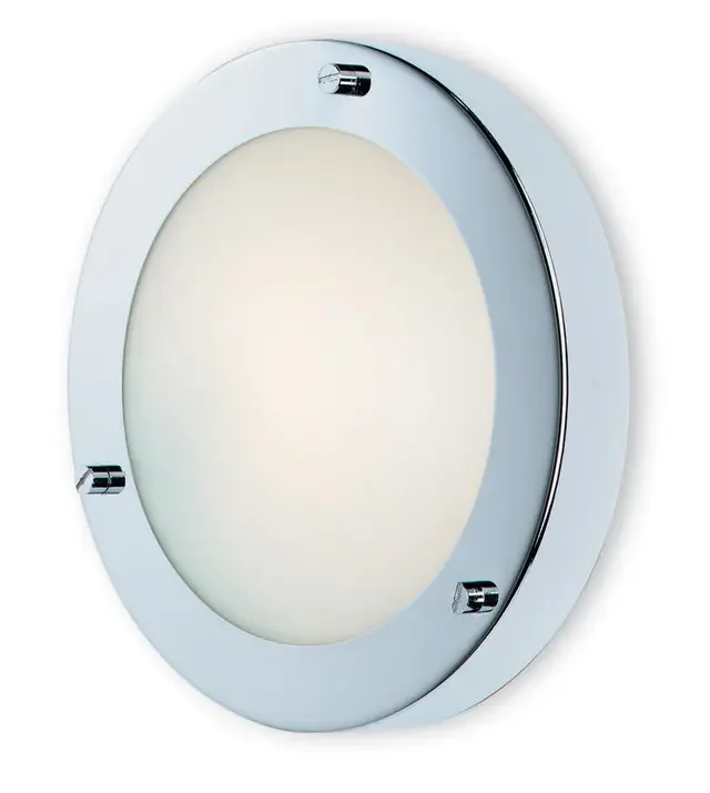Rondo Chrome with Opal Glass 18cm Flush Ceiling Light