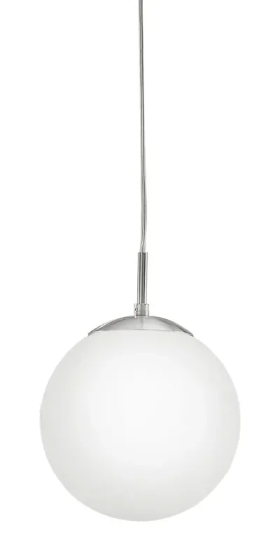 Rondo Modern Matt Nickel & Opal Glass 1 Lamp Pendant 200mm