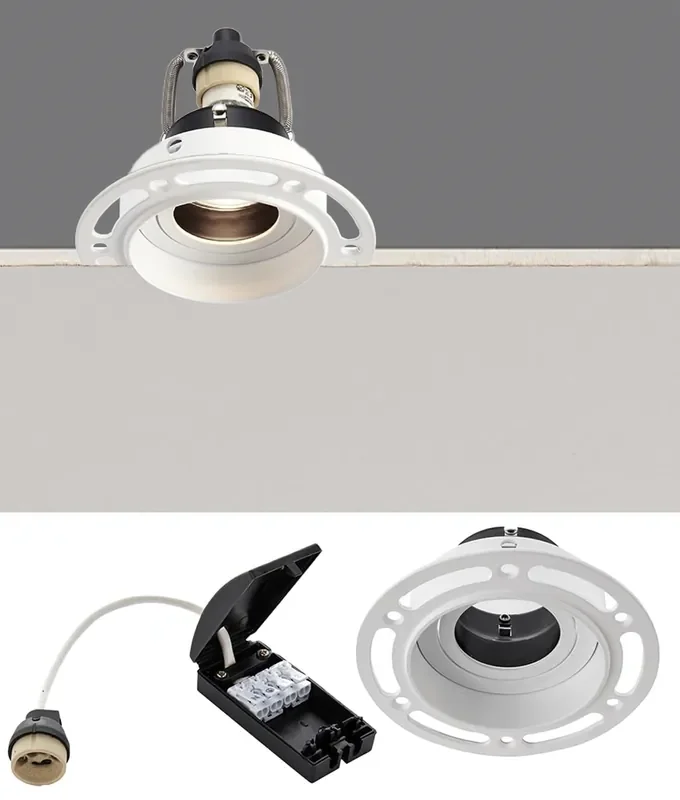 Round Trimless Plaster-In Downlight – Adjustable