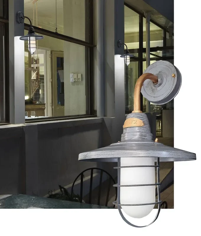 Rustic Painted Barn Wall Light – Blue Vintage Styling and Weatherproof to IP65