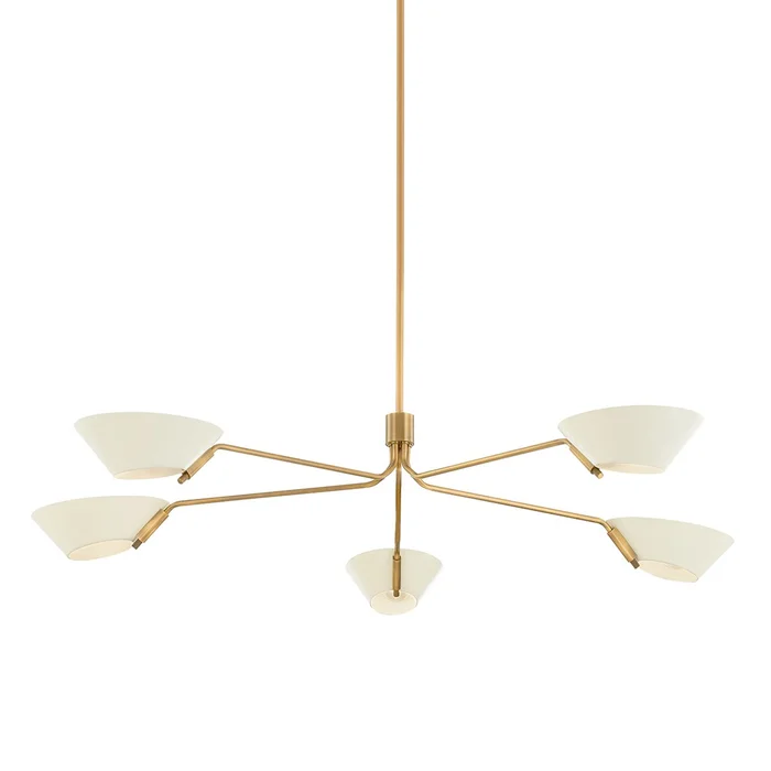 Sacramento Five Light Chandelier in Patina Brass And Soft Sand (67|F8163-PBR/SSD)
