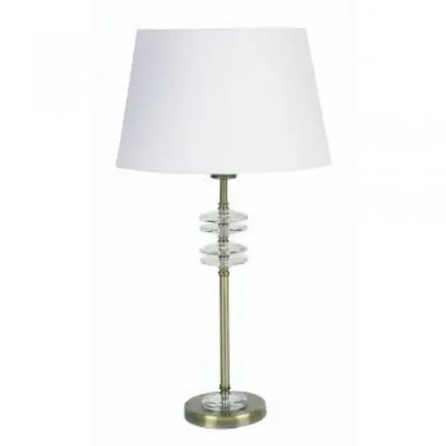 Sahar Antique Brass with Crystal Sconces Table Lamp