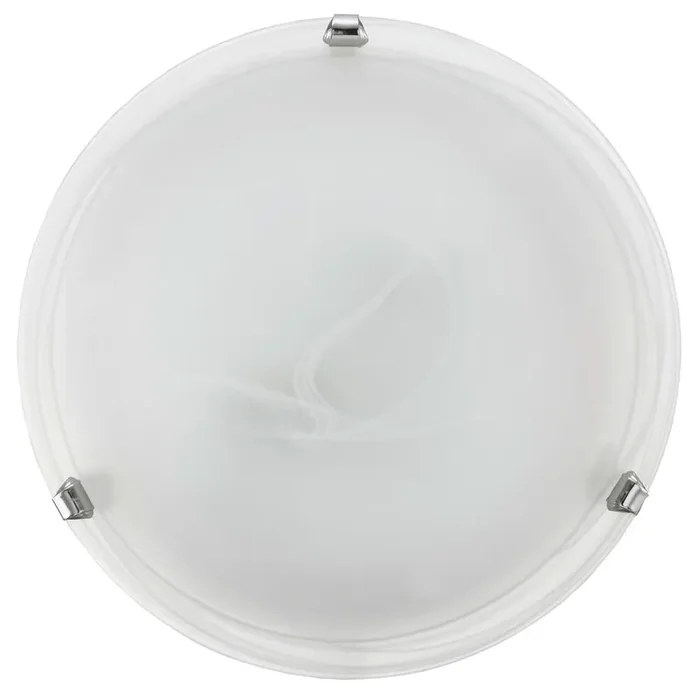 Salome Chrome & Alabaster Glass Flush Ceiling Light 300mm