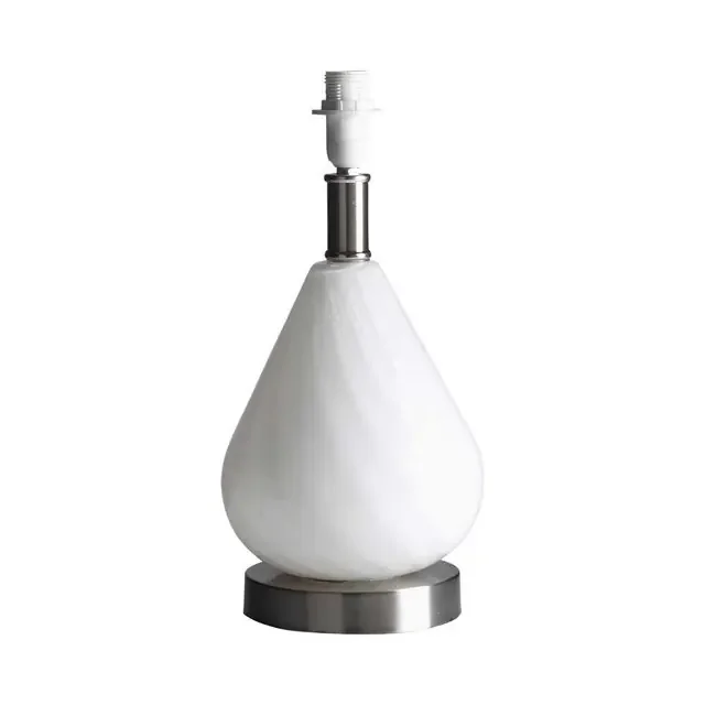 Salso White Glass Base Only Table Lamp