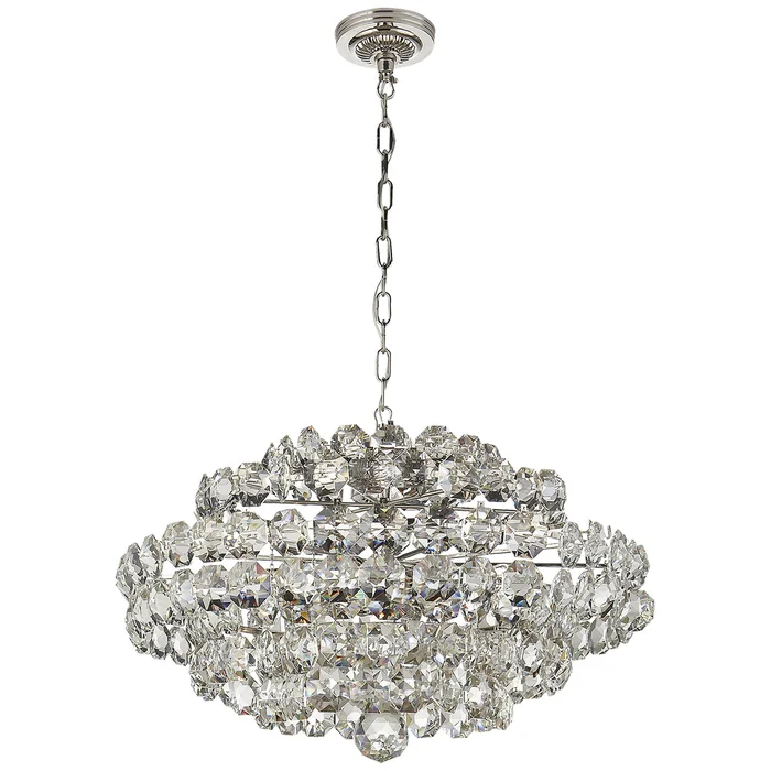 Sanger 12 Light Chandelier, Polished Nickel