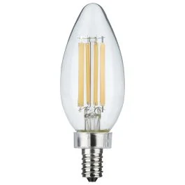 SATCO S11344 8W/CTC/LED/940/120V/E12 8 Watt C11 LED – Clear Finish – Candelabra Base – 4000K – 90 CRI – 800 Lumens – 120 Volt
