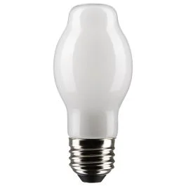 SATCO S21857 8BT15/WH/LED/927/120V/2CD 8 Watt BT15 LED; White; Medium Base; 2700K; 800 Lumens; 120 Volt