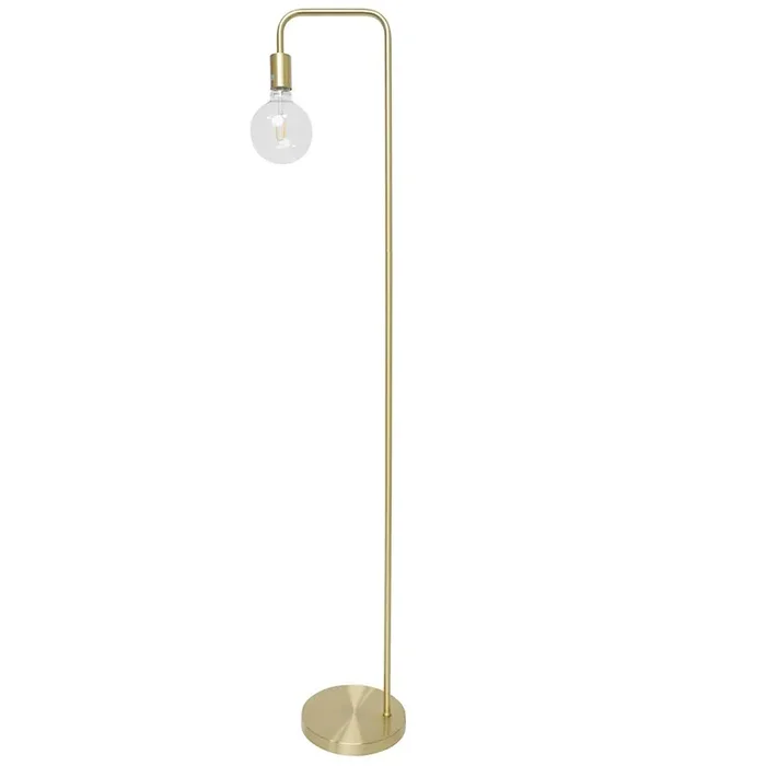 Satin Brass & Gold Metal Vintage Floor Lamp 1460mm
