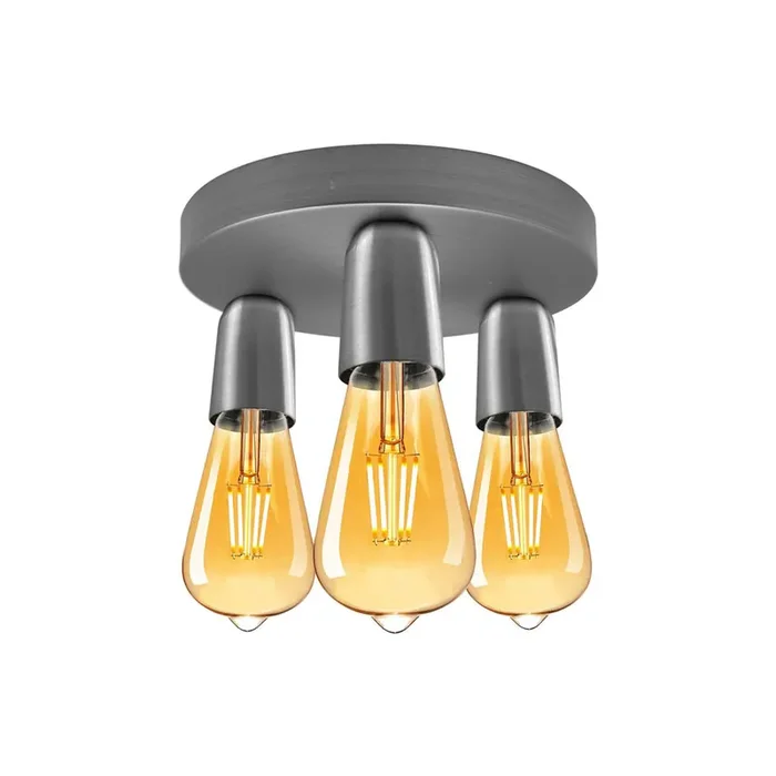 Satin Nickel Flush Ceiling Light – Without Bulbs