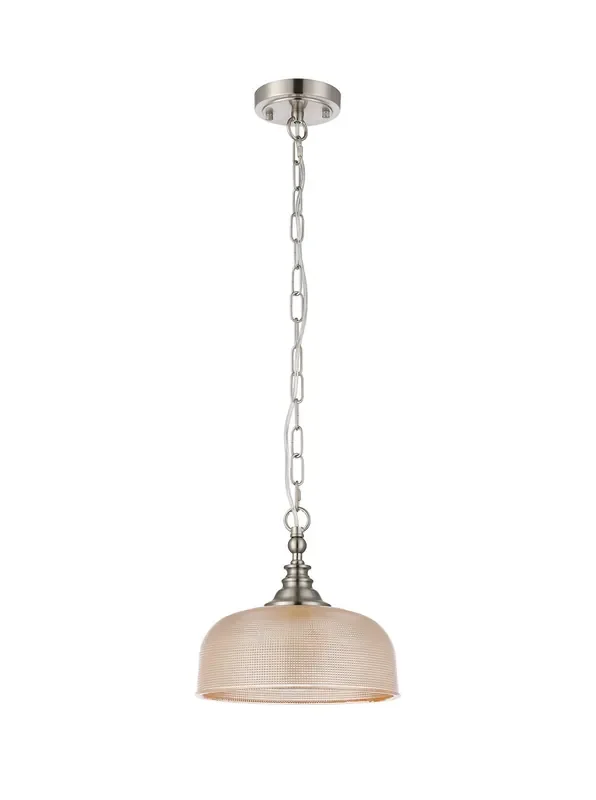 Satin Nickel Sledmere 27cm Flush/Single Pendant, 1 Light Adjustable to Semi Flush, E27
